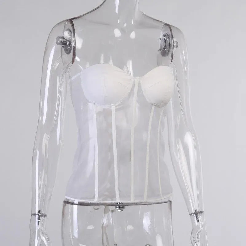 Mesh Corset Bra Top