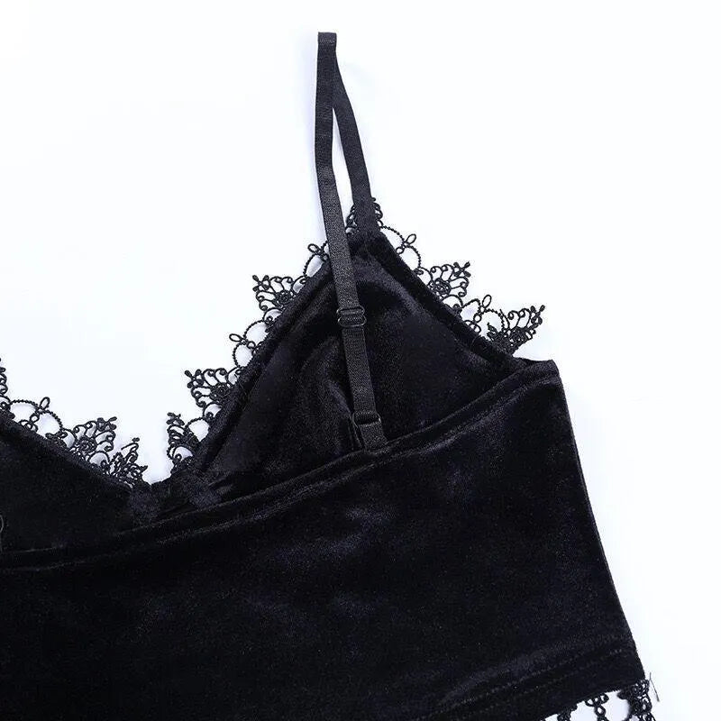 Lace Velvet Bra Top