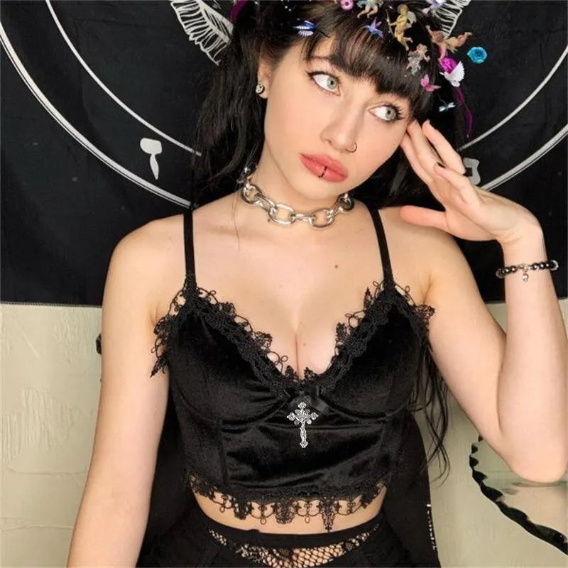 Lace Velvet Bra Top