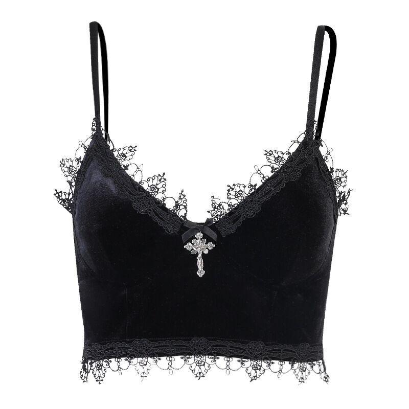 Lace Velvet Bra Top