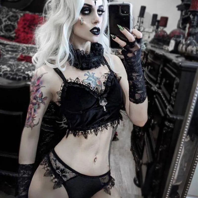 Lace Velvet Bra Top