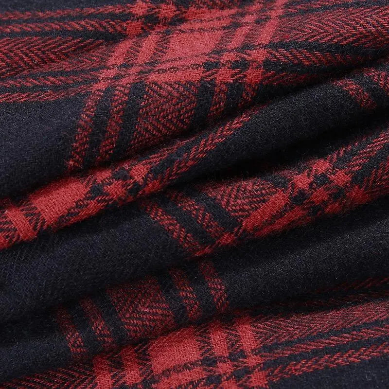Irregular Plaid Mini Skirt With Small Pocket
