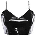 PU Chained Crop Top