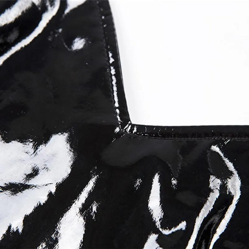PU Chained Crop Top
