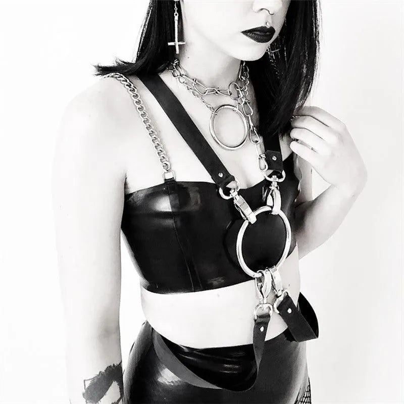 PU Chained Crop Top