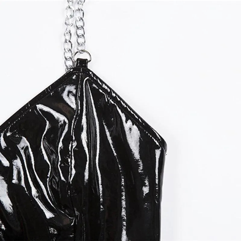 PU Chained Crop Top