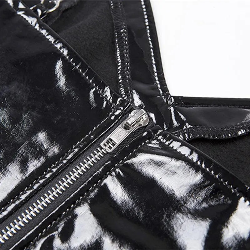 PU Chained Crop Top