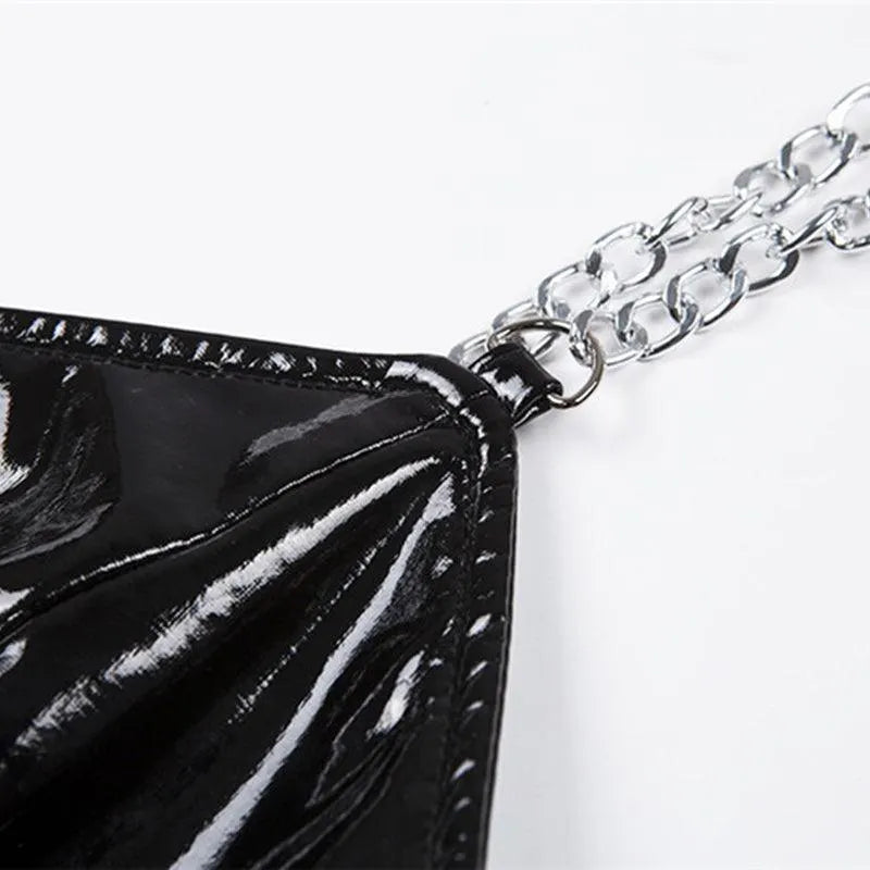 PU Chained Crop Top