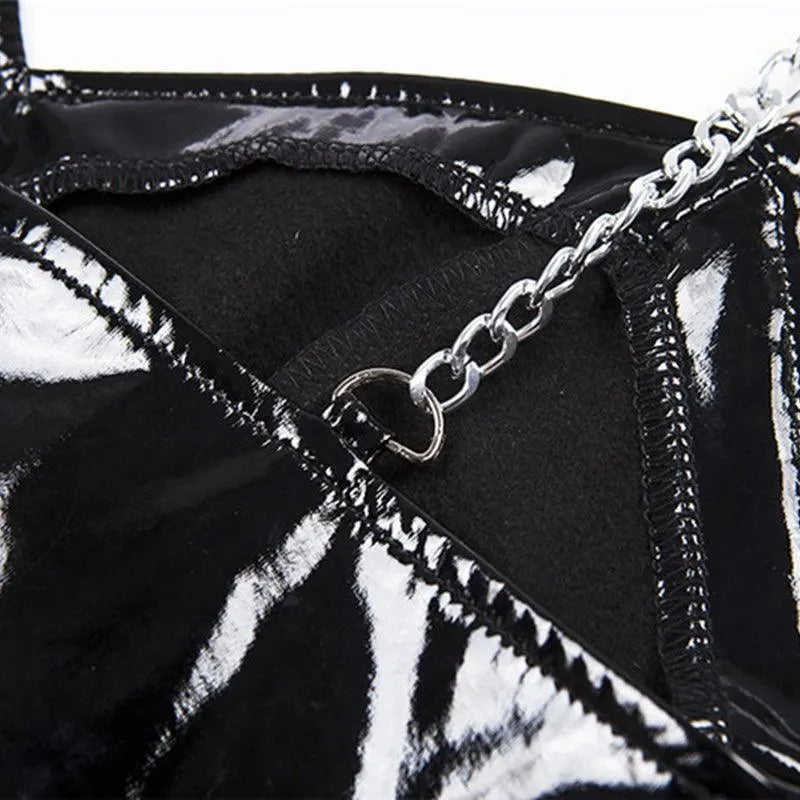 PU Chained Crop Top