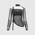 Transparent Mesh Patchwork T-Shirt