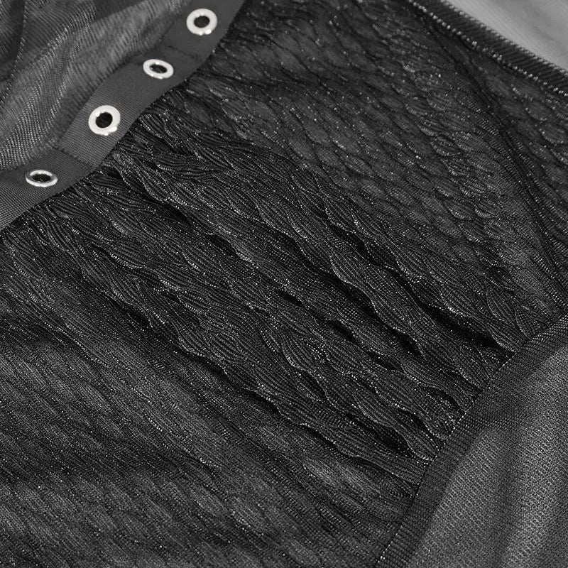 Transparent Mesh Patchwork T-Shirt