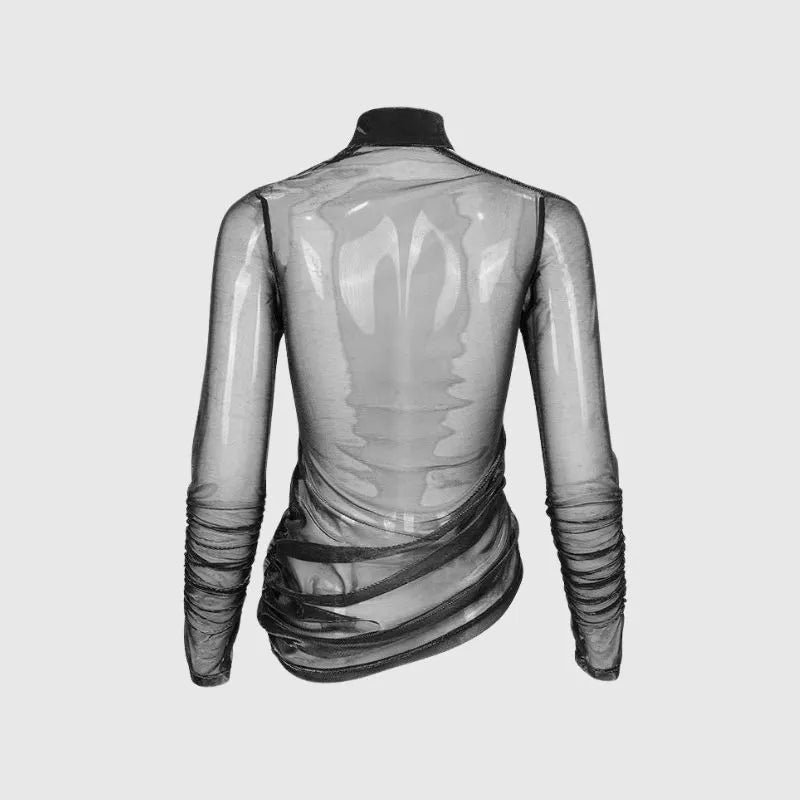 Transparent Mesh Patchwork T-Shirt