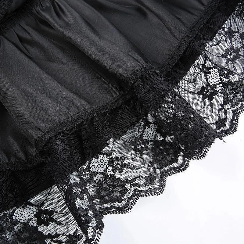 Lace Bowknot Mini Skirt