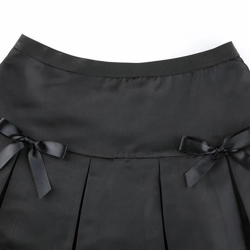 Lace Bowknot Mini Skirt