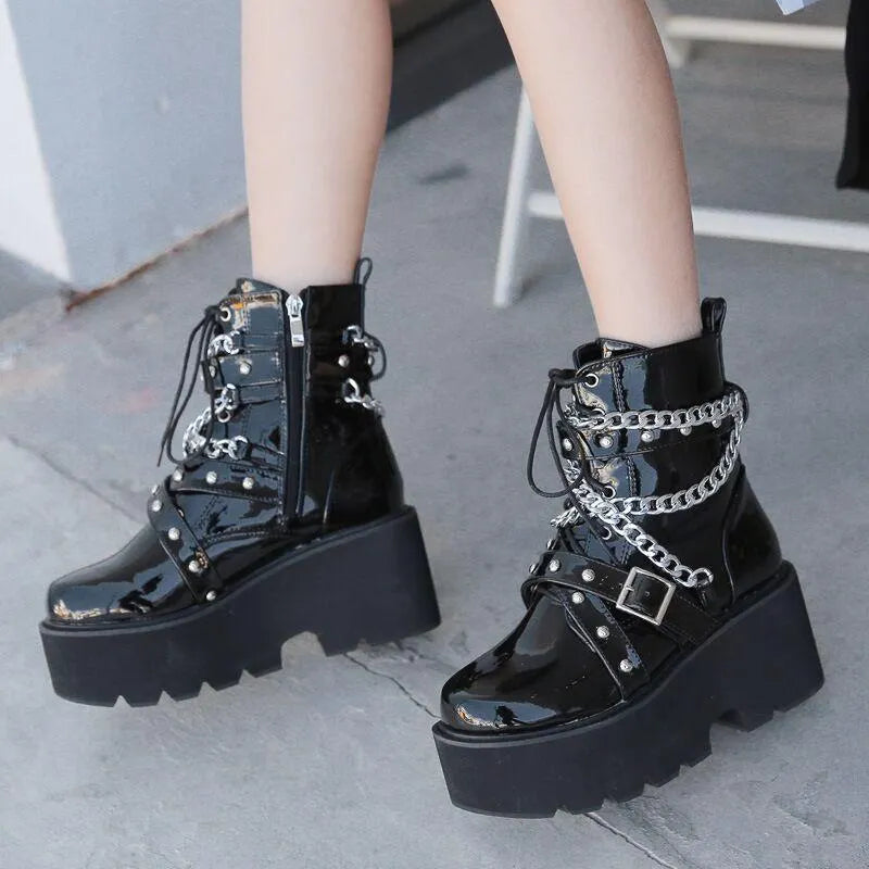Chained Belt Boots