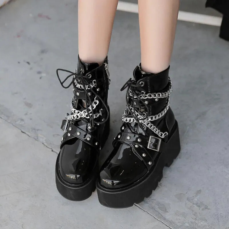 Chained Belt Boots