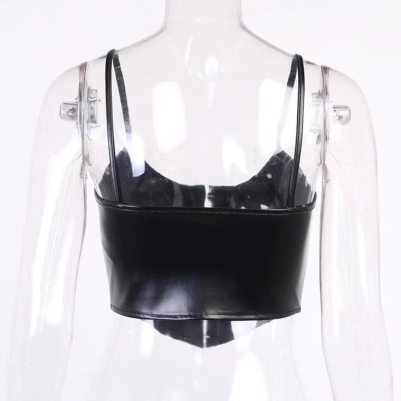 Street Photo Tight PU Top