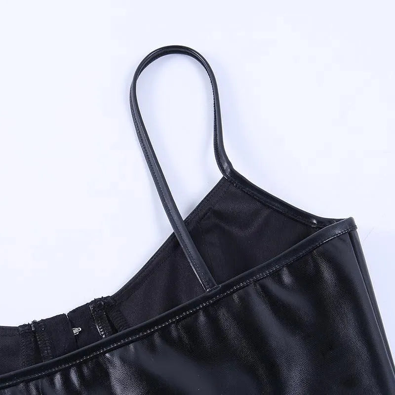 Street Photo Tight PU Top