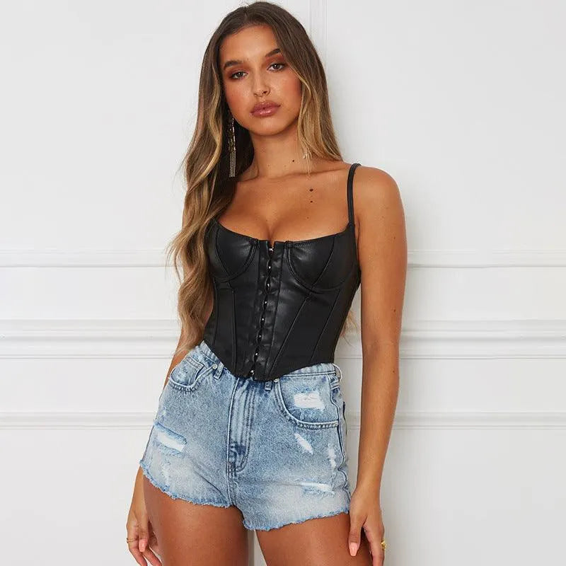 Street Photo Tight PU Top