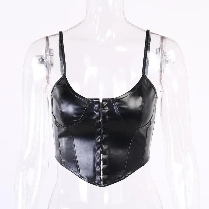 Street Photo Tight PU Top