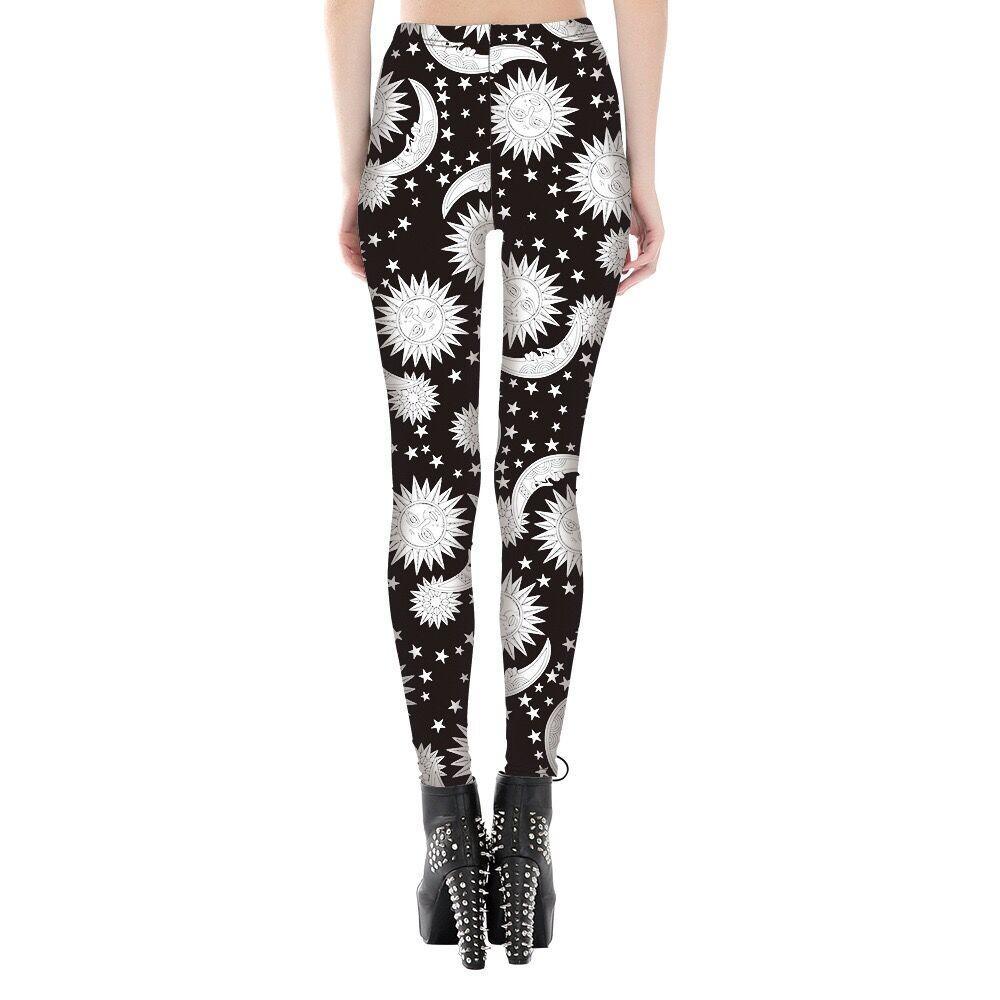 Moon Sun Print Pants Leggings