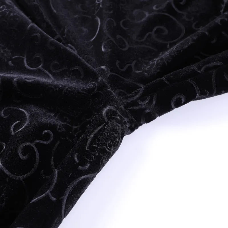 Dark Trendy Victorian Embossed Bell Pants