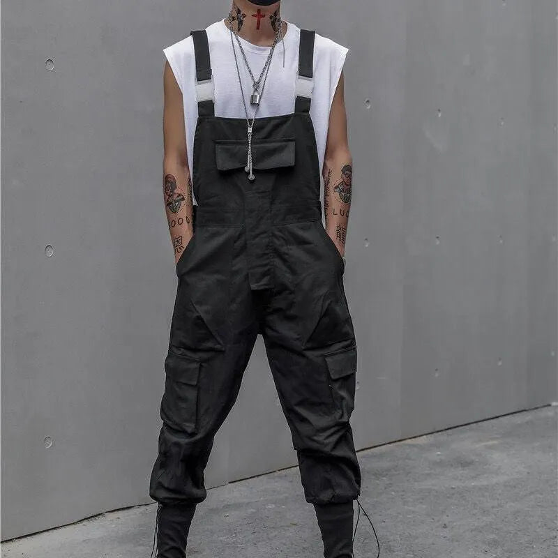 Pocktes Cargo Suspender Pants