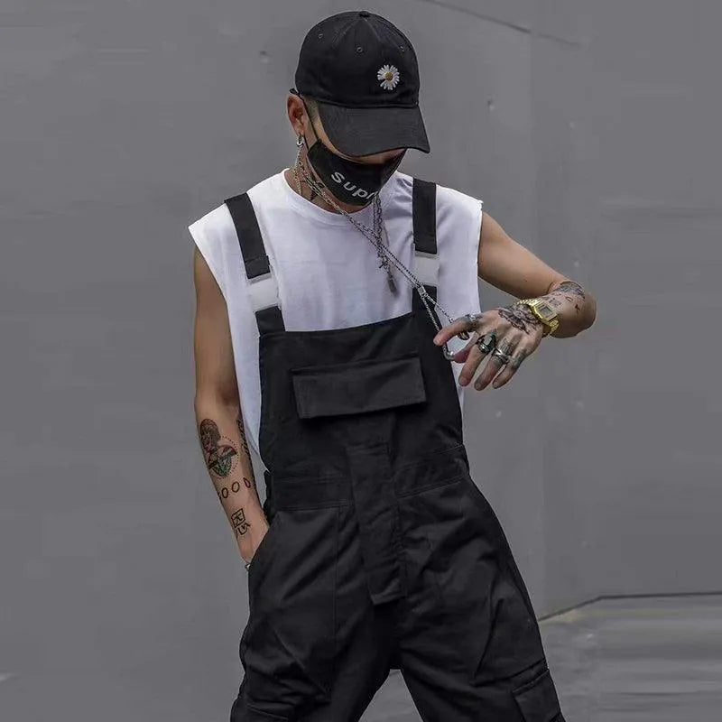 Pocktes Cargo Suspender Pants