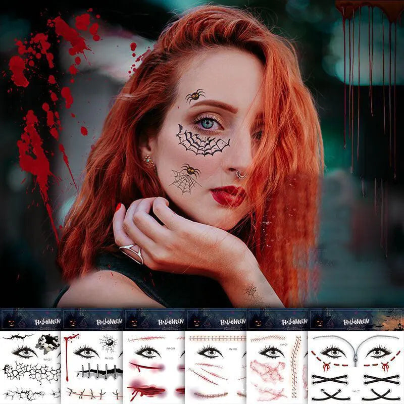 “Trick or Treat”Horror Makeup Tattoo Sticker
