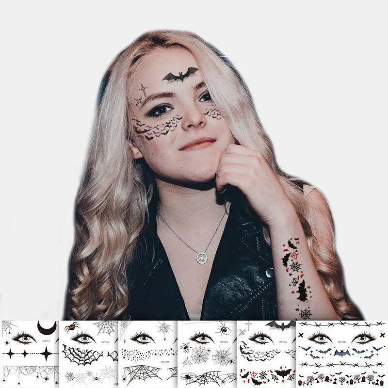 “Trick or Treat”Horror Makeup Tattoo Sticker