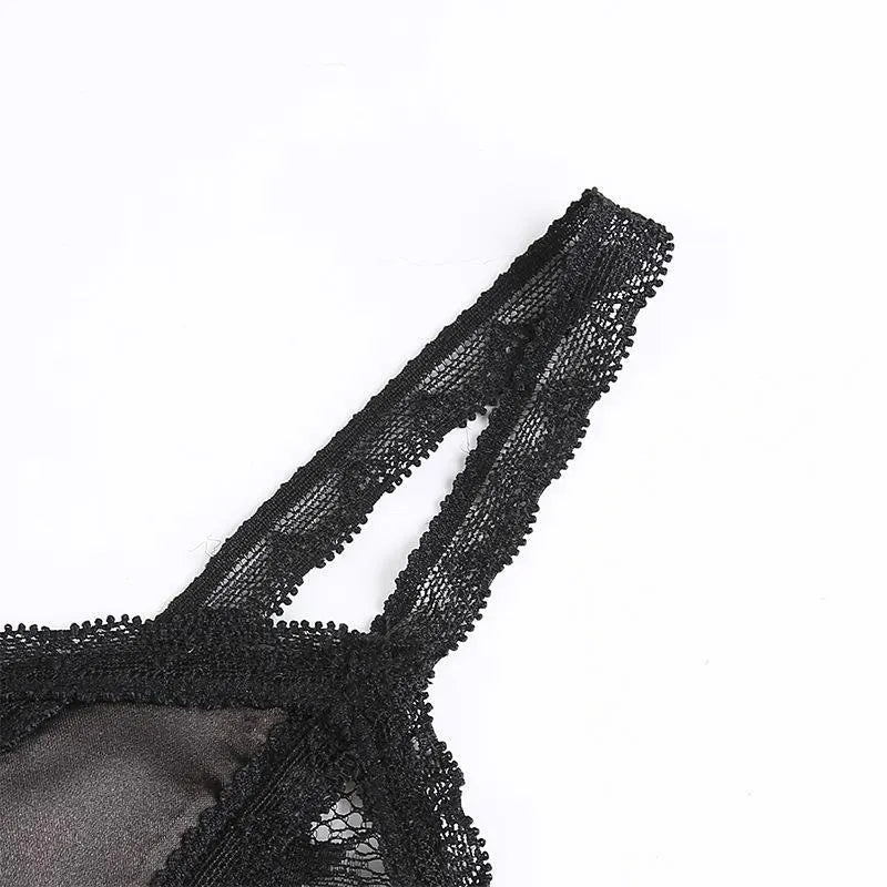 Lace Mesh V-neck Top