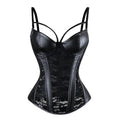 Faux Leather Lace Corset Bustier Top