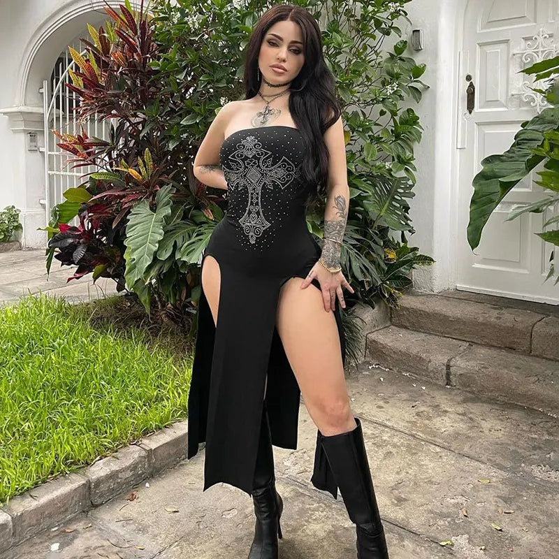 Gothic Cross Hot Drill Dress