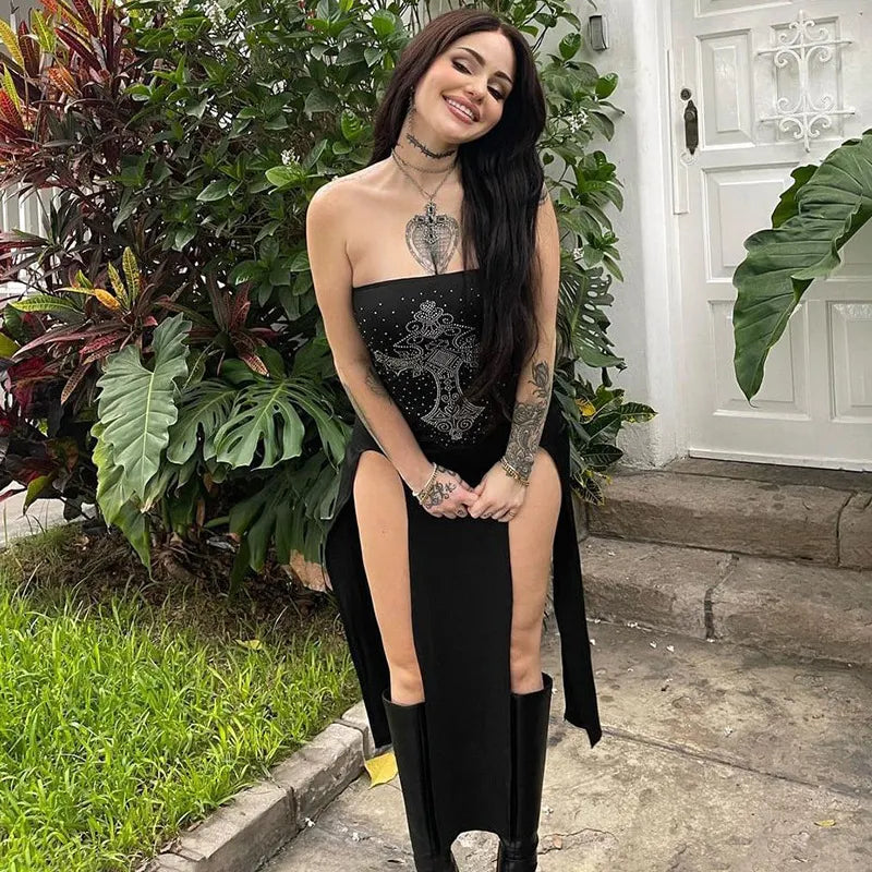 Gothic Cross Hot Drill Dress