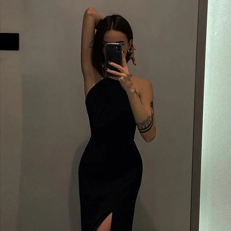 Chain Sling Split Dress