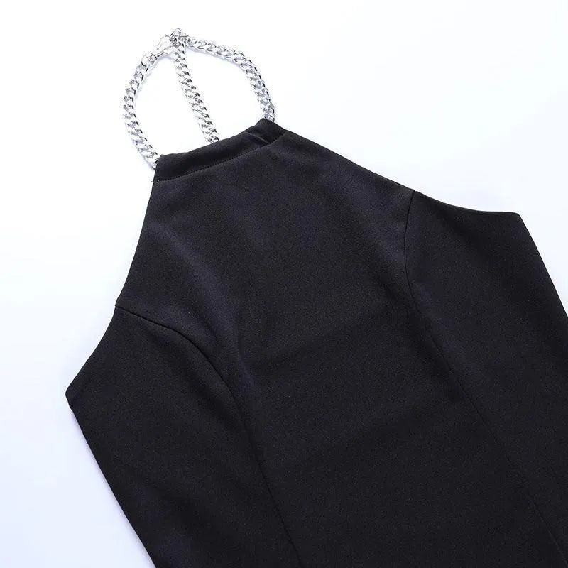 Chain Sling Split Dress