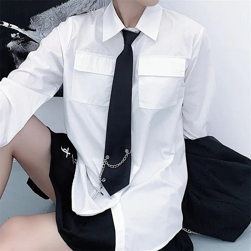 Black Cross Chain Necktie