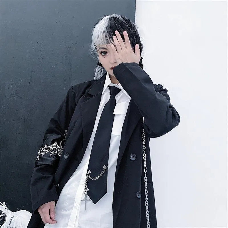 Black Cross Chain Necktie