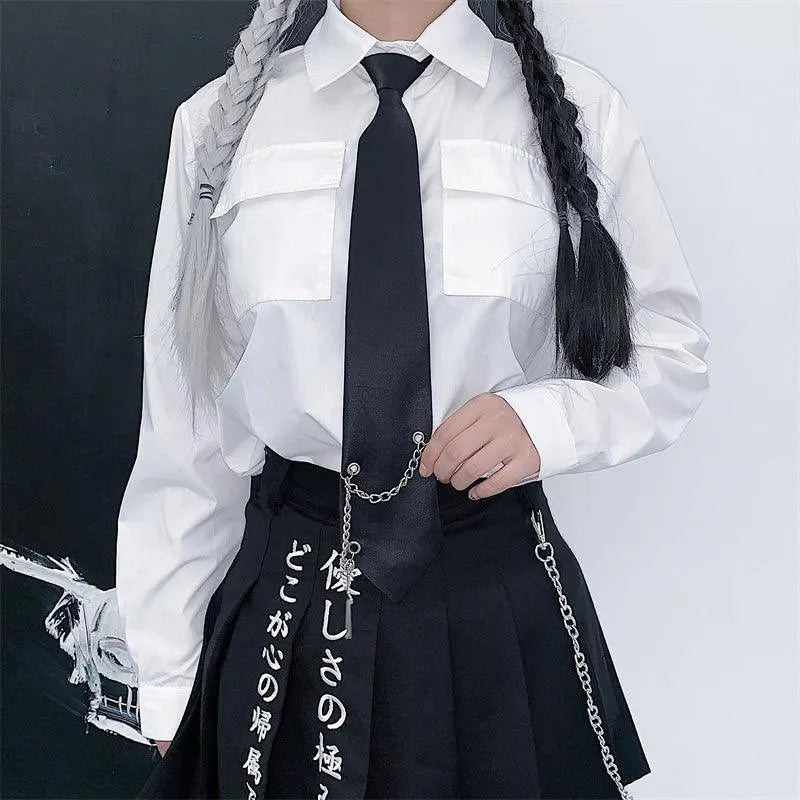 Black Cross Chain Necktie