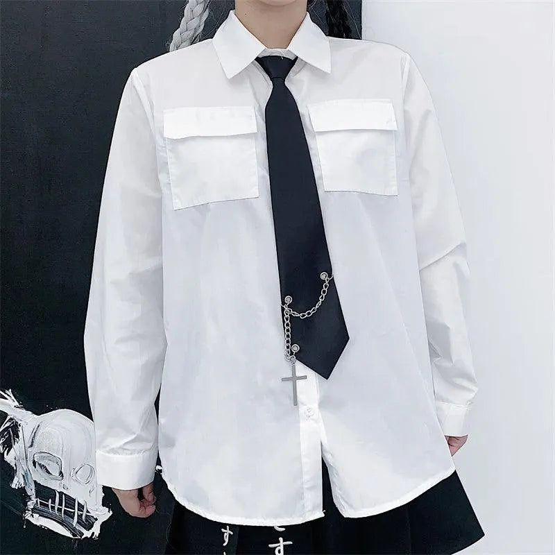 Black Cross Chain Necktie