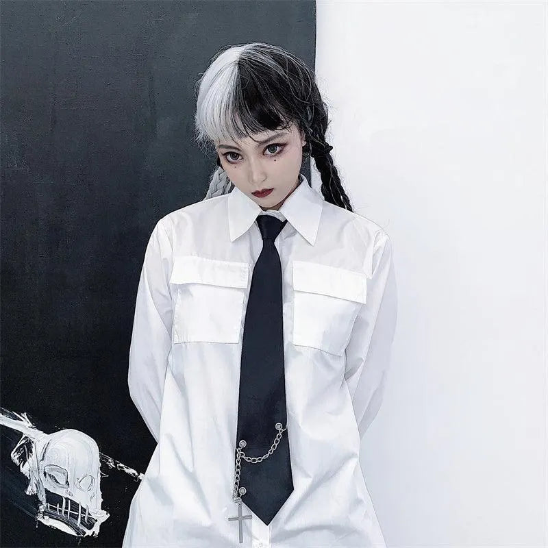 Black Cross Chain Necktie