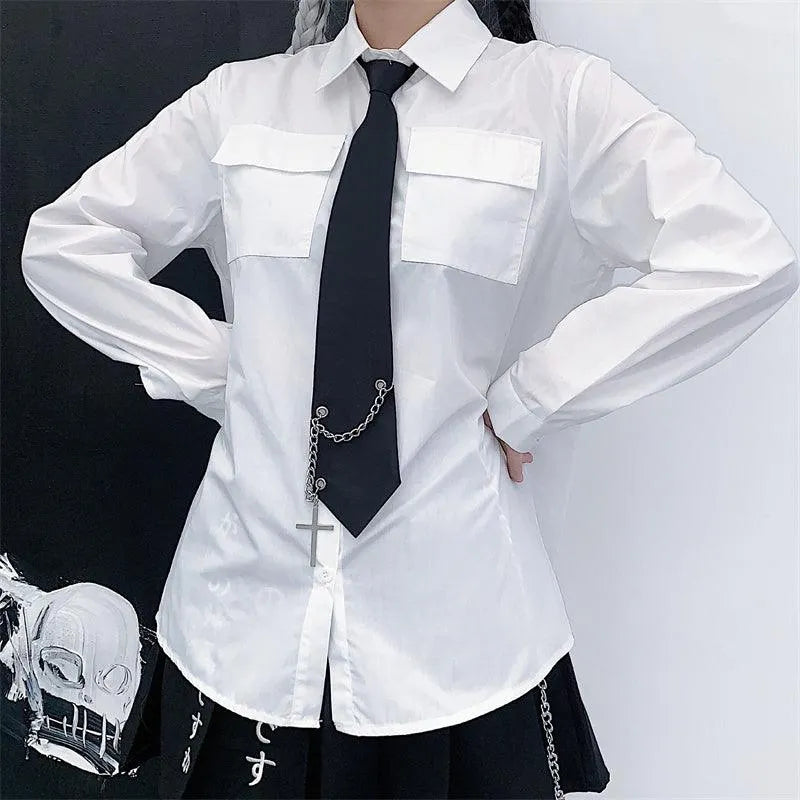 Black Cross Chain Necktie
