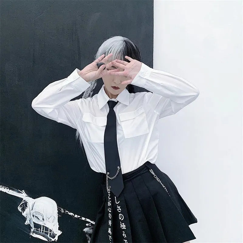 Black Cross Chain Necktie
