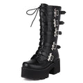 Bat Wings Buckles Strap Platform Boots