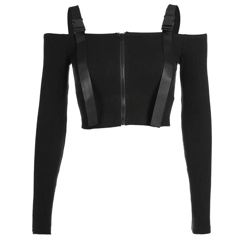 Buckle Zipper Top