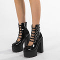 Sweet Barbie Patent Leather Chunky Heel Shoes