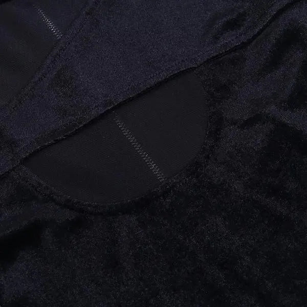 Mesh Velvet Patchwork Turtleneck Top