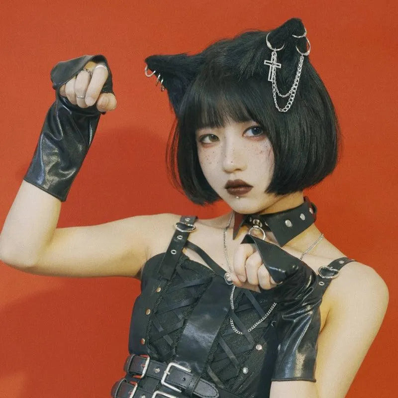 Chain Cat Ear Hairpin and Hairband