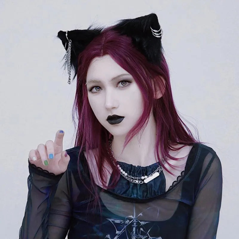 Chain Cat Ear Hairpin and Hairband