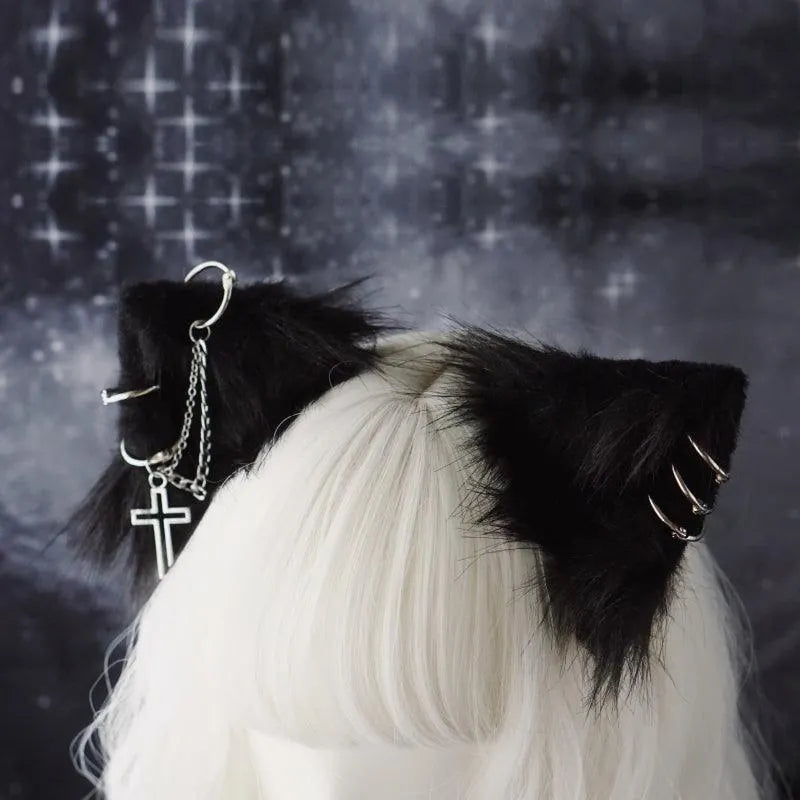 Chain Cat Ear Hairpin and Hairband